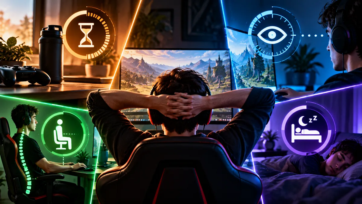 Cómo jugar sin cansarte: descansos, vista, postura y sueño